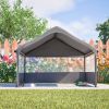 4\'X4\'X3\' Extra Large Outdoor Dog House Tent Breathable Outdoor Enclosure With 3-Sided Roll-Up Mesh Windows Ground Stakes Storage Bag For Dogs, Cats