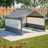 4\'X4\'X3\' Extra Large Outdoor Dog House Tent Breathable Outdoor Enclosure With 3-Sided Roll-Up Mesh Windows Ground Stakes Storage Bag For Dogs, Cats