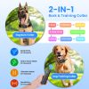 2-In-1 Dog Shock And Bark Collar Dog Training Collar With Remote 3 Collars Rechargeable Ip68 Waterproof With 3 Channels For Medium And Small Dogs