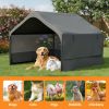 4\'X4\'X3\' Extra Large Outdoor Dog House Tent Breathable Outdoor Enclosure With 3-Sided Roll-Up Mesh Windows Ground Stakes Storage Bag For Dogs, Cats